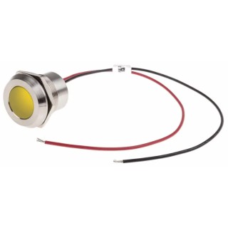 RS PRO Yellow Panel Mount Indicator 220V AC 3mA Lead Wire Termination IP67 Flush 123-2434