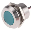 RS PRO Blue Panel Mount Indicator 24V DC 40mA Lead Wire Termination IP67 Flush 123-2436