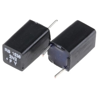 RS PRO Film Capacitor 2.2 nF Through Hole 5.08 mm Lead Pitch 70°C 116-284