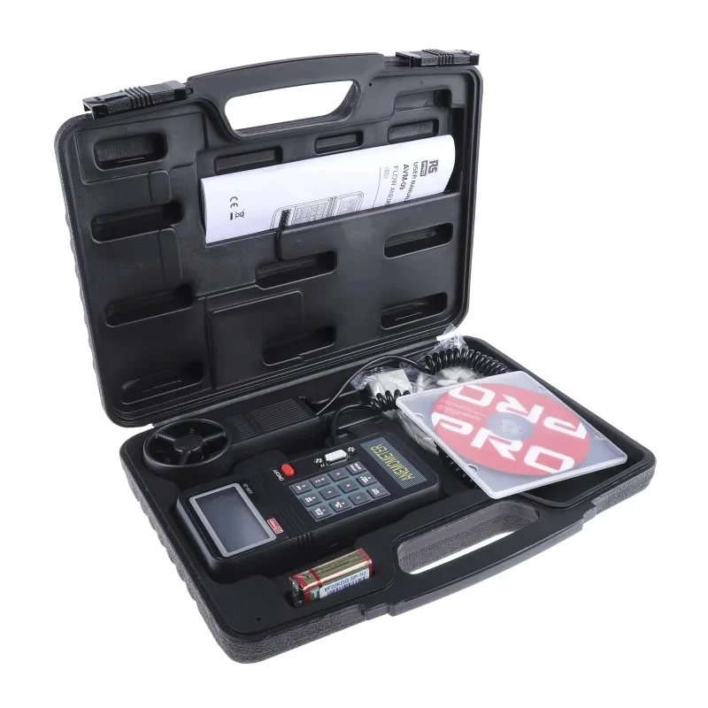 RS PRO Digital Vane Anemometer with Temperature Measurement, 45 m/s Air Velocity, Model AVM-09