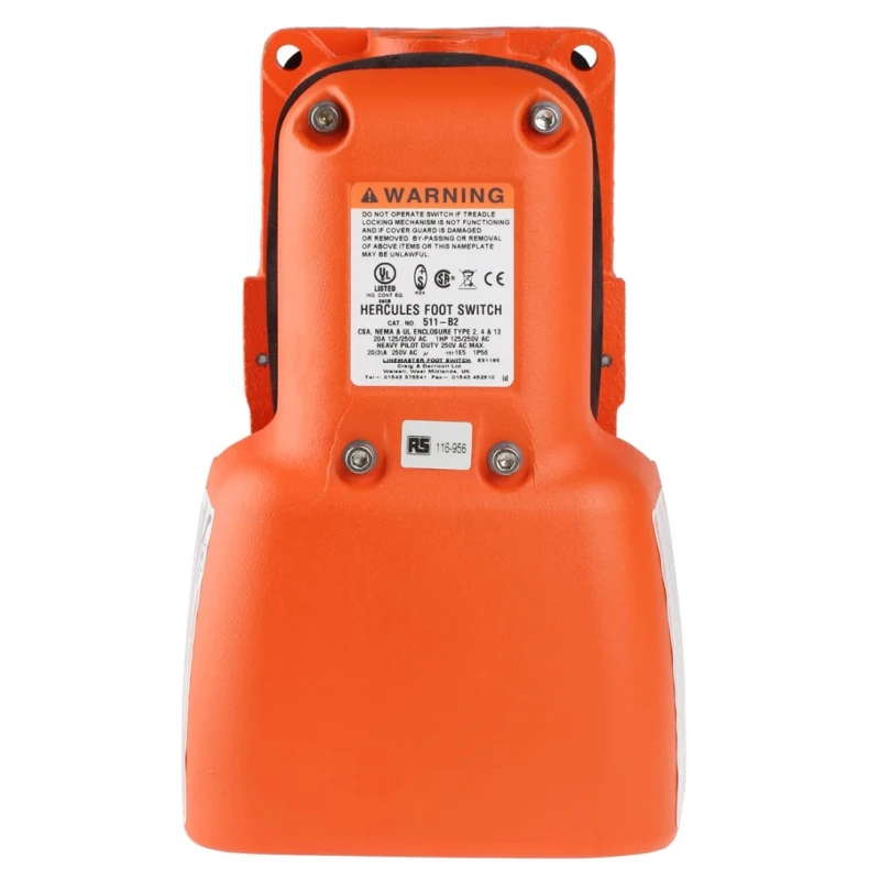 RS PRO Heavy Duty Momentary Foot Switch DPCO Cast Iron 20A Contact Current, 250V AC 116-956