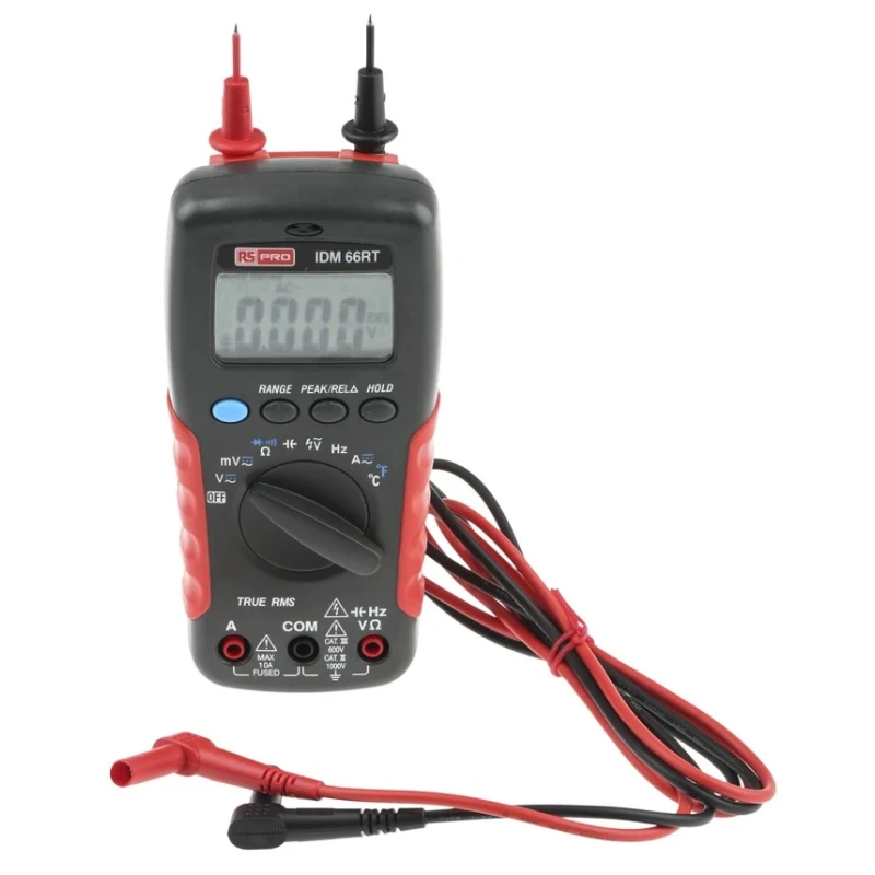 RS PRO Handheld Multimeter True RMS Model IDM66RT with 1kV DC Measurement, LCD Display, CAT III 600V Safety Level IDM66RT