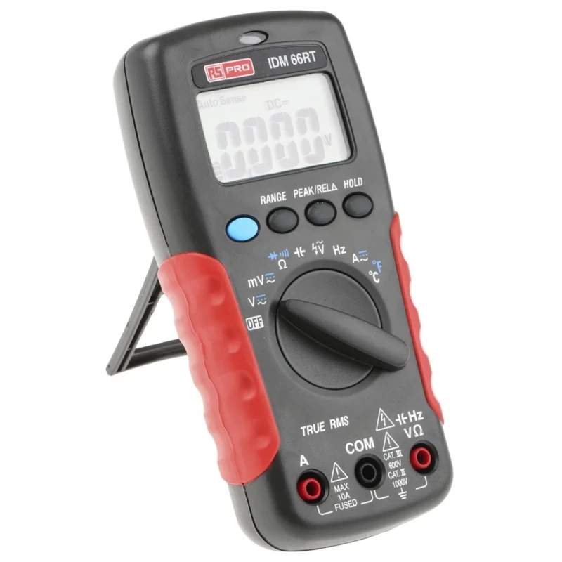 RS PRO Handheld Multimeter True RMS Model IDM66RT with 1kV DC Measurement, LCD Display, CAT III 600V Safety Level IDM66RT