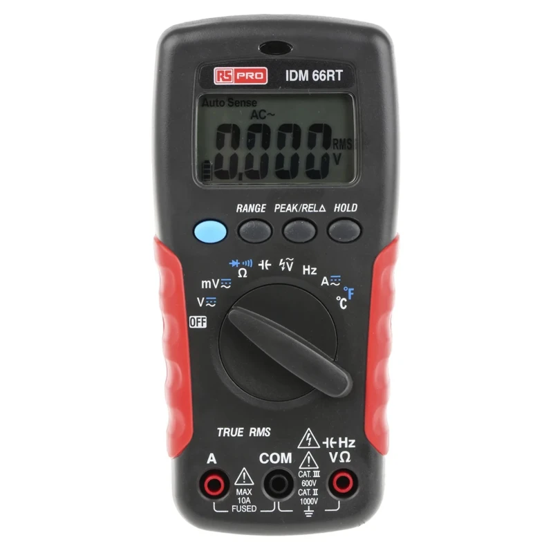 RS PRO Handheld Multimeter True RMS Model IDM66RT with 1kV DC Measurement, LCD Display, CAT III 600V Safety Level IDM66RT