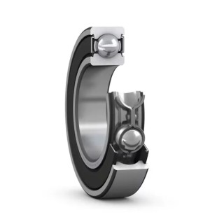 SKF Single Row Deep Groove Ball Bearing 17 mm ID, 40 mm OD, 12 mm Width, Sheet Metal Cage, Steel Balls 6203-2RSH/C3GJN