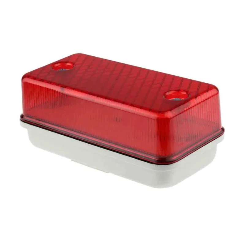 Marl Rectangular LED Bulkhead Light 5W 24V AC/DC Polycarbonate Housing IP64 Red Diffuser 315-1218