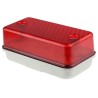 Marl Rectangular LED Bulkhead Light 5W 24V AC/DC Polycarbonate Housing IP64 Red Diffuser 315-1218