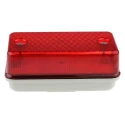 Marl Rectangular LED Bulkhead Light 5W 24V AC/DC Polycarbonate Housing IP64 Red Diffuser 315-1218