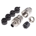HARTING Industrial Circular Connector M12, 5 Contacts, Socket, Male, IDC Termination, Die Cast Zinc Housing 21032961505
