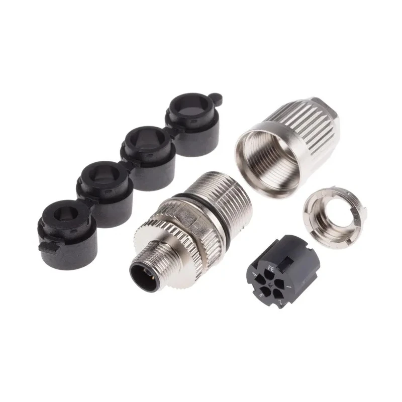 HARTING Industrial Circular Connector M12, 5 Contacts, Socket, Male, IDC Termination, Die Cast Zinc Housing 21032961505