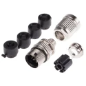 HARTING Industrial Circular Connector M12, 5 Contacts, Socket, Male, IDC Termination, Die Cast Zinc Housing 21032961505