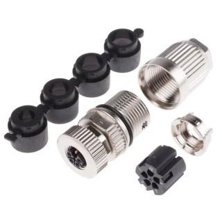 HARTING Circular Connector, 5 Contacts, Cable Mount, M12 Plug, Female, IDC Termination, IP65 IP67, 12A Current 21032962505