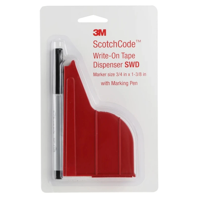 3M SWD White Adhesive Cable Marker Kit, Acrylic Material, 2.43 m Length, 19 mm Width, 11 lb/in Tensile Strength SWD