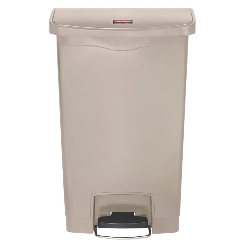Rubbermaid Commercial Products Slim Jim 50L Beige Pedal Polyethylene Waste Bin 1883458