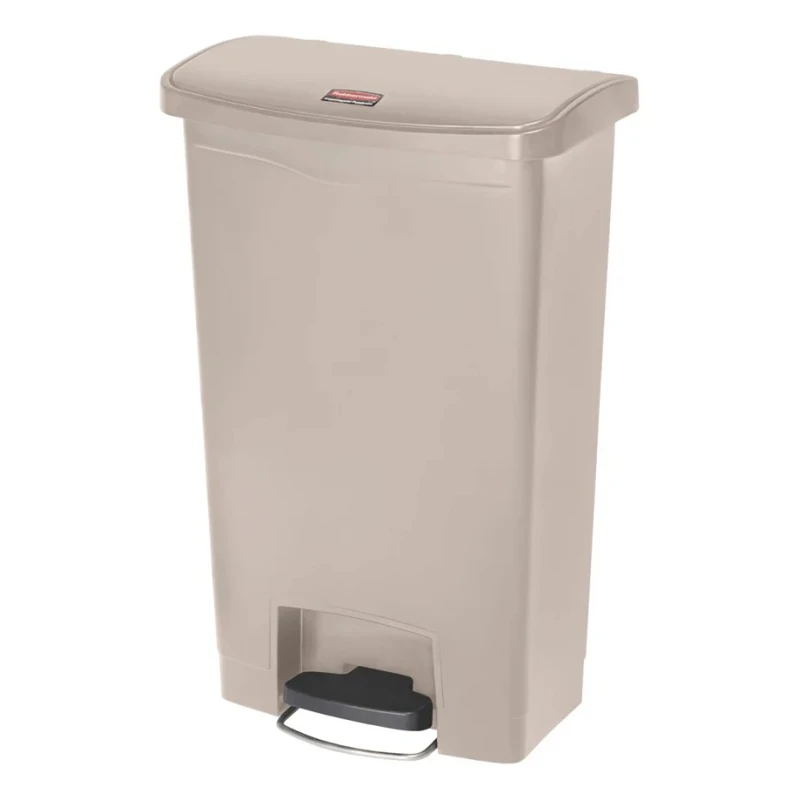 Rubbermaid Commercial Products Slim Jim 50L Beige Pedal Polyethylene Waste Bin 1883458