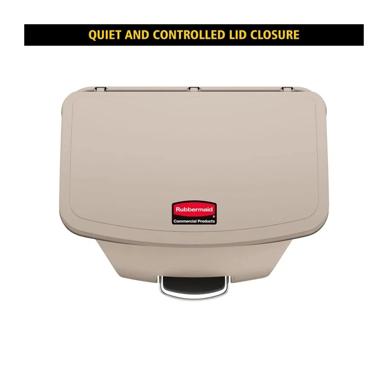 Rubbermaid Commercial Products Slim Jim 50L Beige Pedal Polyethylene Waste Bin 1883458