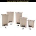 Rubbermaid Commercial Products Slim Jim 50L Beige Pedal Polyethylene Waste Bin 1883458