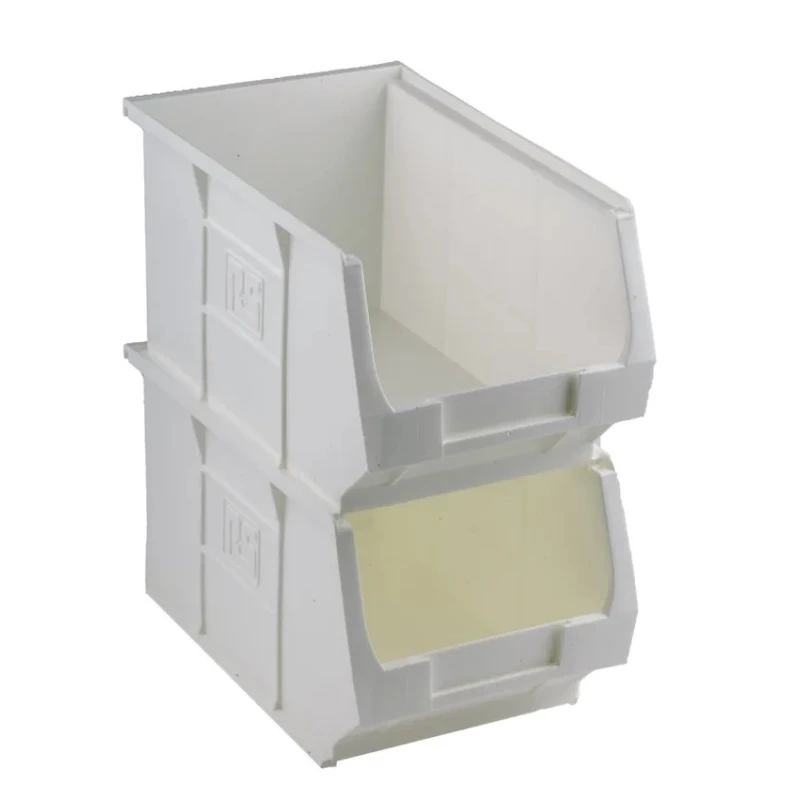 RS PRO Economy Recycled Polypropylene Storage Bin 240 mm x 150 mm x 130 mm, White 315-1145