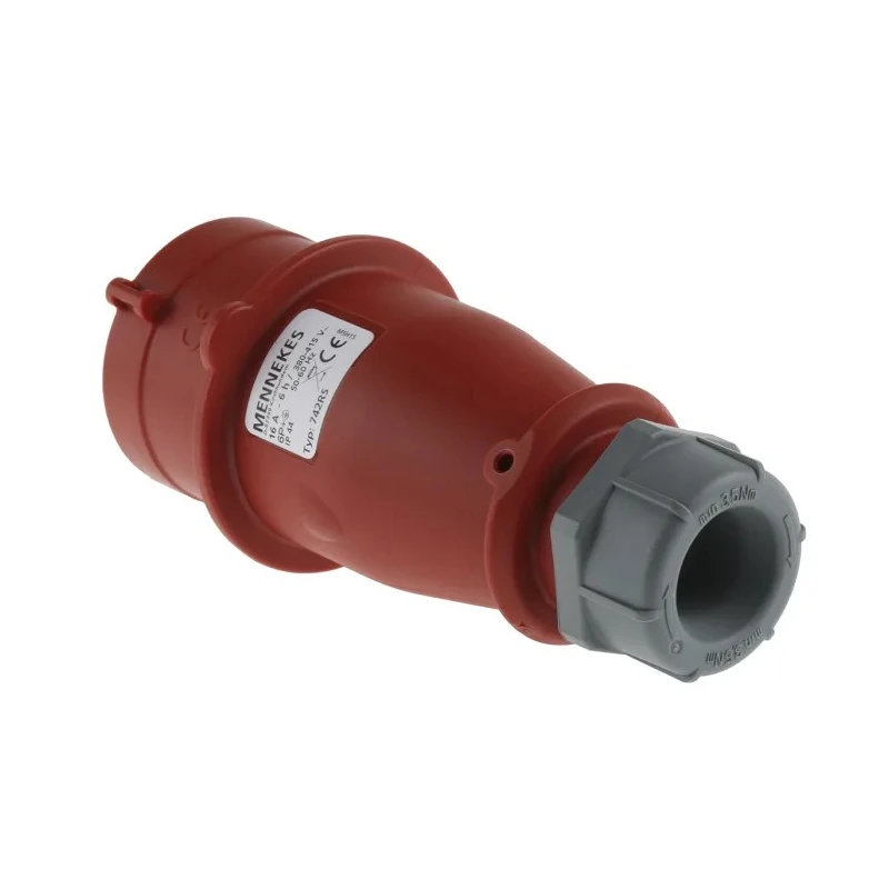MENNEKES AM-TOP Red Cable Mount 7P Straight Industrial Power Connector 16A 400V IP44 