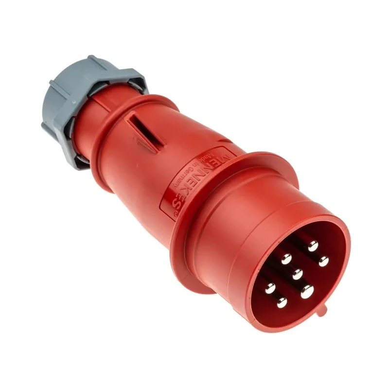 MENNEKES AM-TOP IP44 Red Cable Mount 7P Straight Industrial Power Connector 32A 400V 