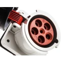 MENNEKES Industrial Power Connector Panel Mount, Rated 63A, 400V, IP67 Red, 3P+N+PE, SoftCONTACT 