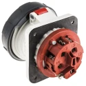 MENNEKES Industrial Power Connector Panel Mount, Rated 63A, 400V, IP67 Red, 3P+N+PE, SoftCONTACT 