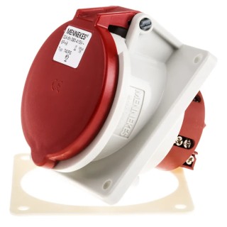 MENNEKES Industrial Power Connector 32A 400V IP44 Red Panel Mount 7 Pole 