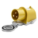 MENNEKES Yellow IP44 Wall Mount 3-Pole Right Angle Industrial Power Connector 16A 110V IP44 
