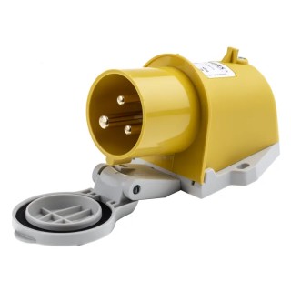 MENNEKES Yellow IP44 Wall Mount 3-Pole Right Angle Industrial Power Connector 16A 110V IP44 