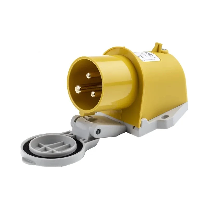 MENNEKES Yellow IP44 Wall Mount 3-Pole Right Angle Industrial Power Connector 16A 110V IP44 
