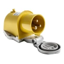 MENNEKES Yellow IP44 Wall Mount 3-Pole Right Angle Industrial Power Connector 16A 110V IP44 