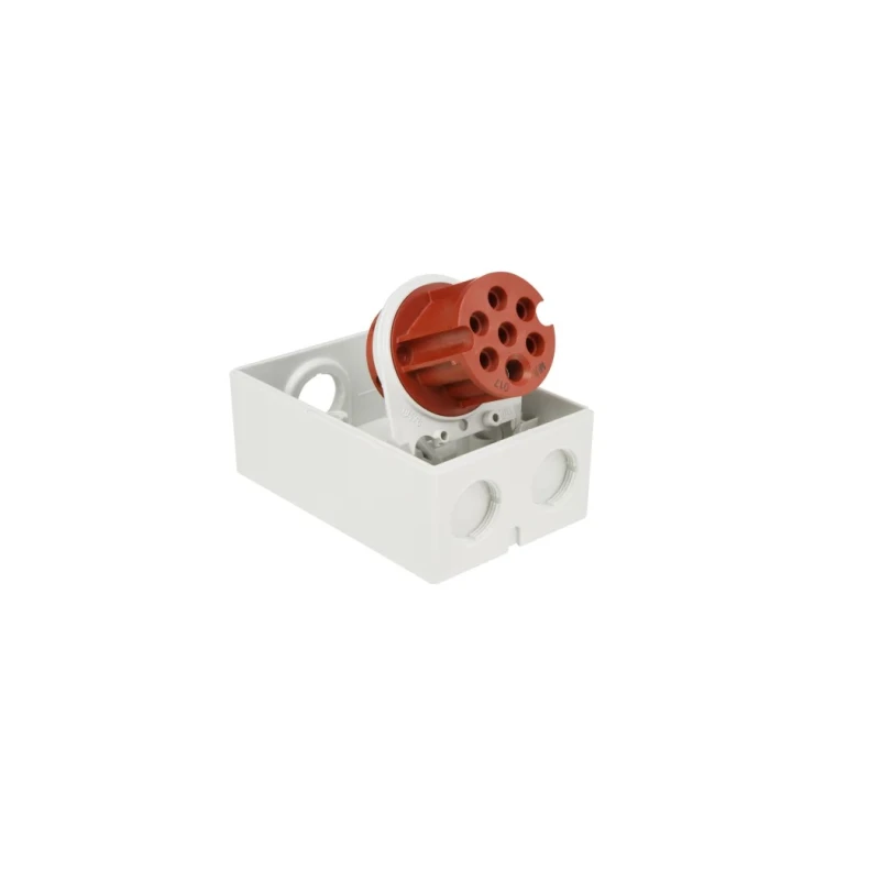 MENNEKES Industrial Power Connector 16A 415V IP44 Red Wall Mount Screw Terminal 7-Pole IP44 