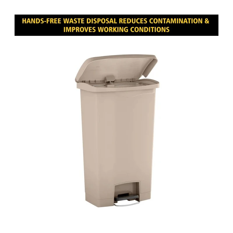 Rubbermaid Commercial Products 68L Grey Pedal Polyethylene Waste Bin 1883604