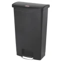 Rubbermaid Commercial Products Slim Jim 68L Black Pedal Polyethylene Waste Bin 1883613