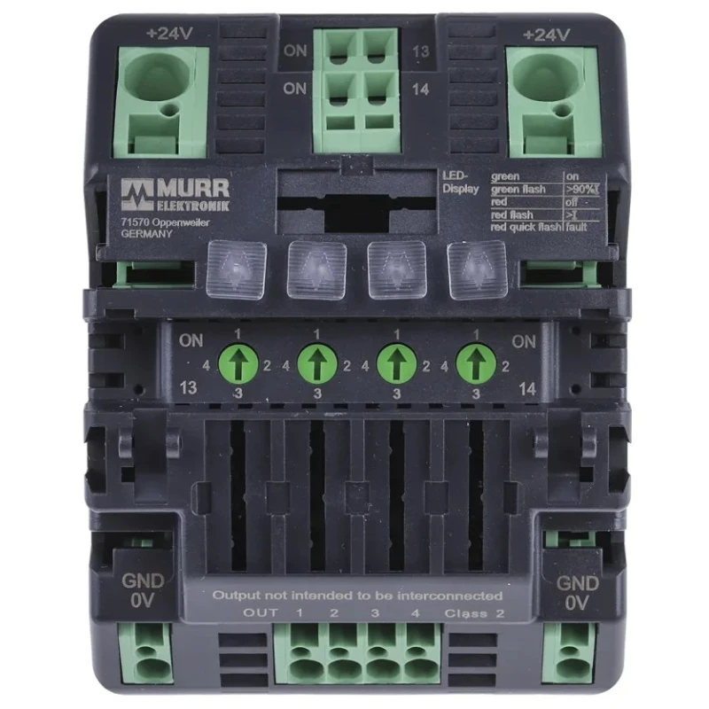 Murrelektronik Limited MICO Electronic Circuit Breaker 1A, 4A, 24V, 4 Channels, DIN Rail Mount 9000-41034-0100400