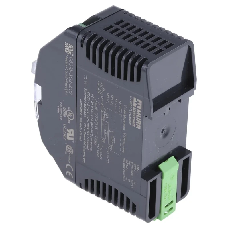 Murrelektronik Limited MICO Electronic Circuit Breaker 6A 24V, 2 Channels, DIN Rail Mount 9000-41042-0100600