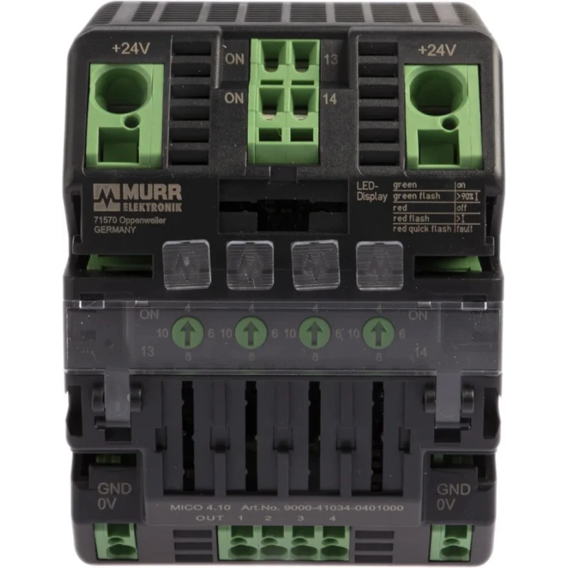 Murrelektronik Limited MICO Electronic Circuit Breaker 4 Channels 10A 24V DIN Rail 9000-41034-0401000