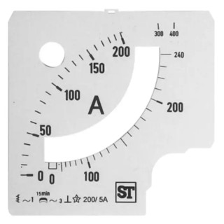 Sifam Tinsley Meter Scale for Use with 96 x 96 Analogue Panel Ammeter BE94-00D1-0001 0/200/240A