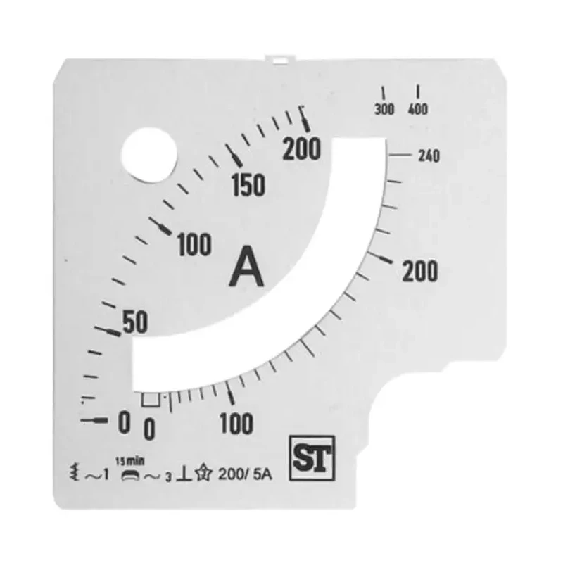 Sifam Tinsley Meter Scale for Use with 96 x 96 Analogue Panel Ammeter BE94-00D1-0001 0/200/240A