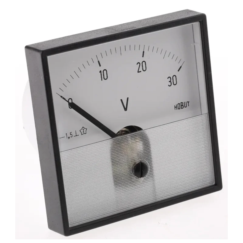 HOBUT PD7 Series Analogue Voltmeter DC, 72 mm x 72 mm, Horizontal Scale, Accuracy Class 1.5 PD721MCS30V/2-001