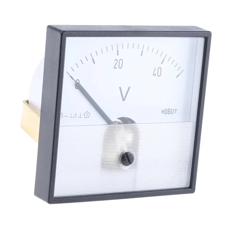 HOBUT PD7 Series Analogue Voltmeter DC, 72 mm Cutout Height and Width, Horizontal Scale PD721MCS50V/2-001