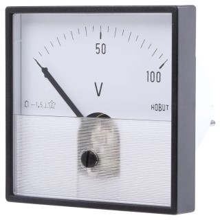 HOBUT PD7 Series Analogue DC Voltmeter, 72 mm Cutout, Accuracy Class 1.5 PD721MCS100V/2-001