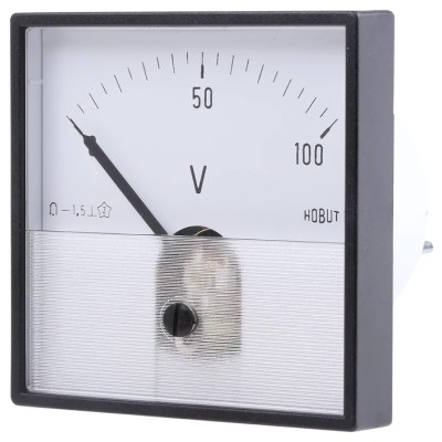 HOBUT PD7 Series Analogue DC Voltmeter, 72 mm Cutout, Accuracy Class 1.5 PD721MCS100V/2-001