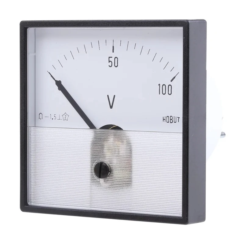 HOBUT PD7 Series Analogue DC Voltmeter, 72 mm Cutout, Accuracy Class 1.5 PD721MCS100V/2-001
