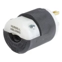 Hubbell Insulgrip Straight Blade Heavy-Duty 15A 125V USA Mains Plug Black Nylon Cable Screw Termination HBL5266C