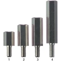 Fischer Elektronik Brass Hex Standoff M4 Thread Size, 15 mm Length, Nickel Plated GBM4070.15