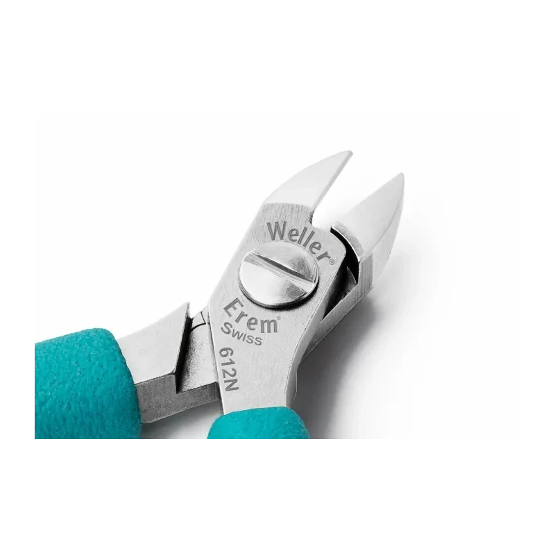 Weller Erem 2-Piece Side Cutter, 110mm Overall Length, Semi-Flush Oval Head Jaw, 15mm Jaw Length, ESD Safe, Comfort 612N