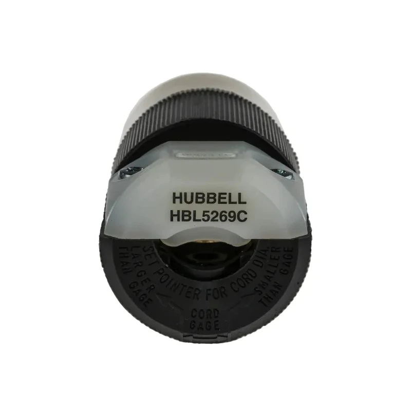 Hubbell Insulgrip 15A 125V NEMA 5-15R Female Mains Connector Black Nylon Body Screw Termination HBL5269C