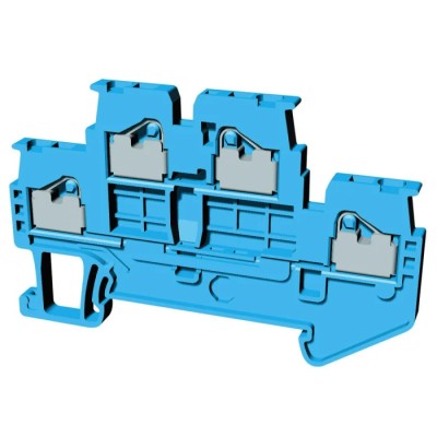 Omron Non-Fuse DIN Rail Terminal Blue, 1.5mm² Cable CSA, 2-Level Push-in Terminal Block XW5T-P1.5-1.1-2BL