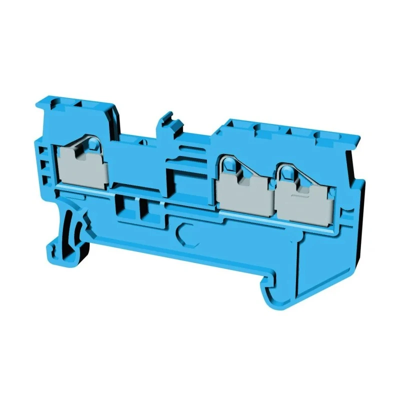 Omron XW5T Series Non-Fuse DIN Rail Terminal Blue 1.5mm² 1-Level Push-in XW5T-P1.5-1.2-1BL